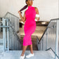 Kirklyn Ribbed Knit Turtleneck Sweater Dress