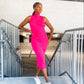 Kirklyn Ribbed Knit Turtleneck Sweater Dress