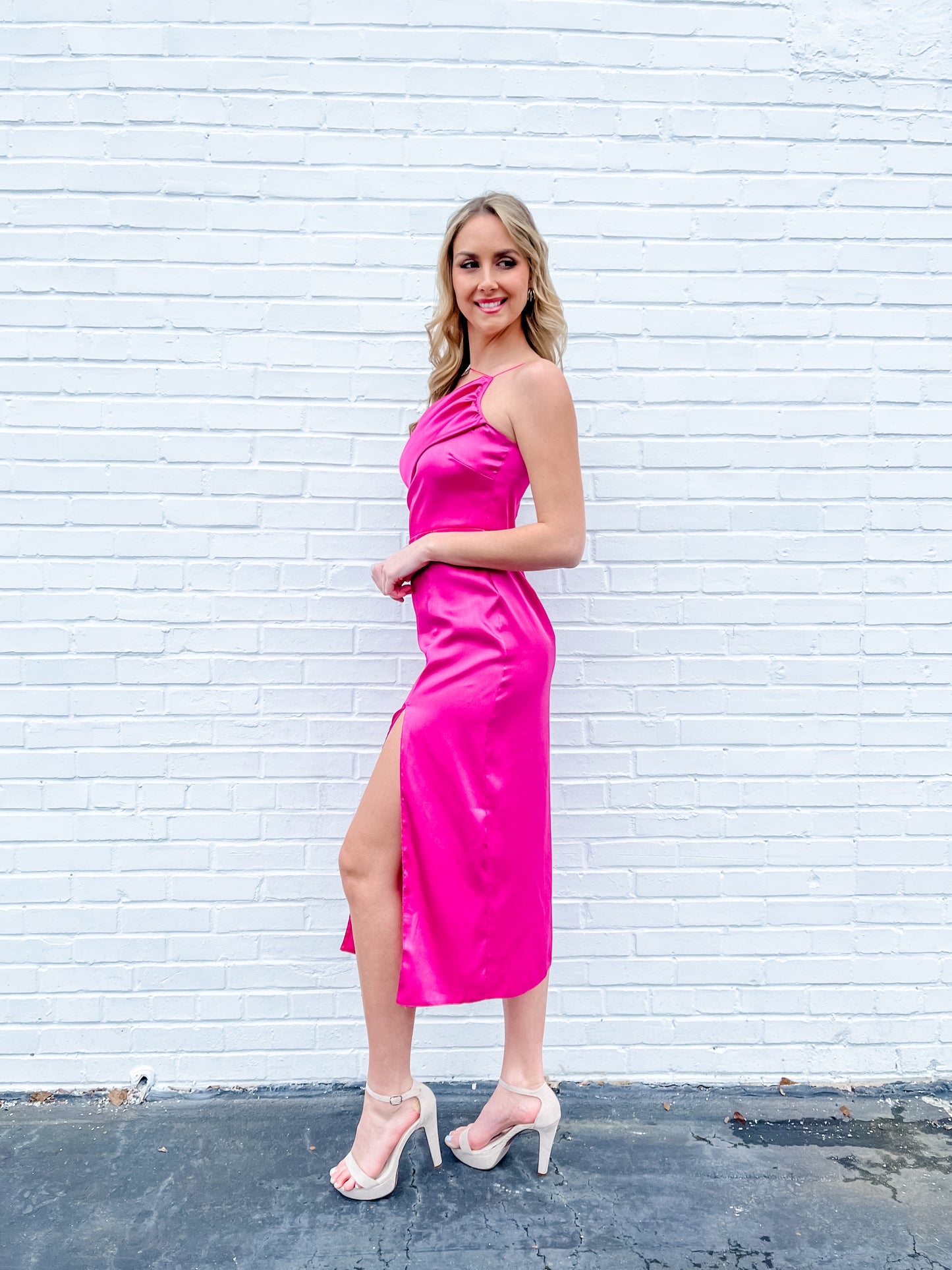 Joanna Magenta Midaxi Dress